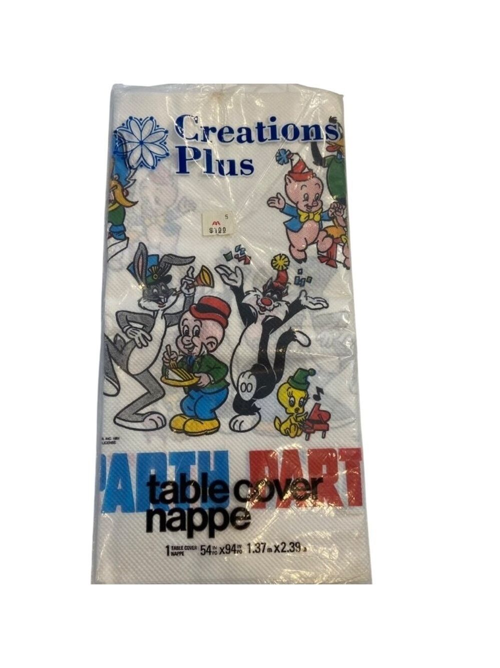 Rare Vintage 1981 Warner Bros. Looney Tunes Table Cover 54"x94" By Creations Plu